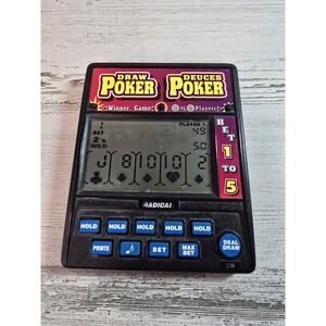 Radica Draw Poker Deuces Poker Handheld Electronic Game 1-2 Player